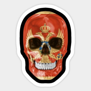 Montenegro Flag Skull - Gift for Montenegrin With Roots From Montenegro Sticker